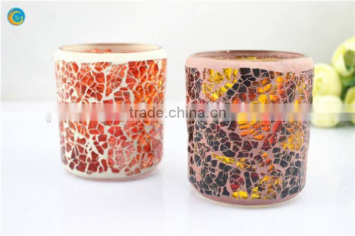 crackle glass votive candle holders