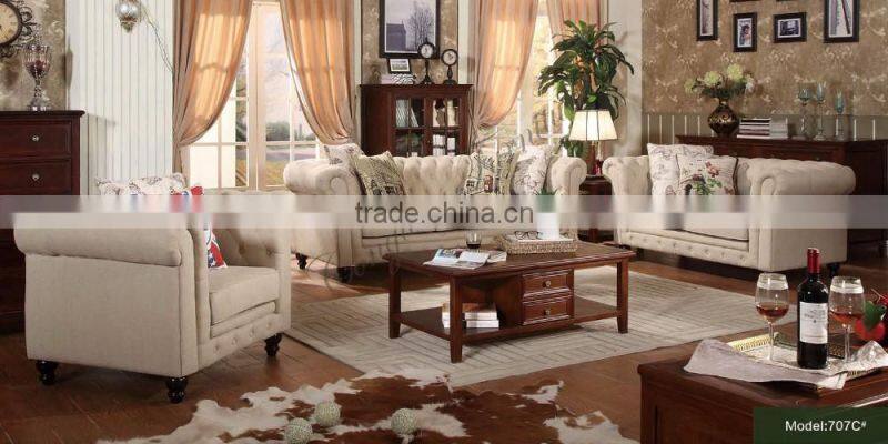 S707 Hot sale home used furniture linen couch living room sofa