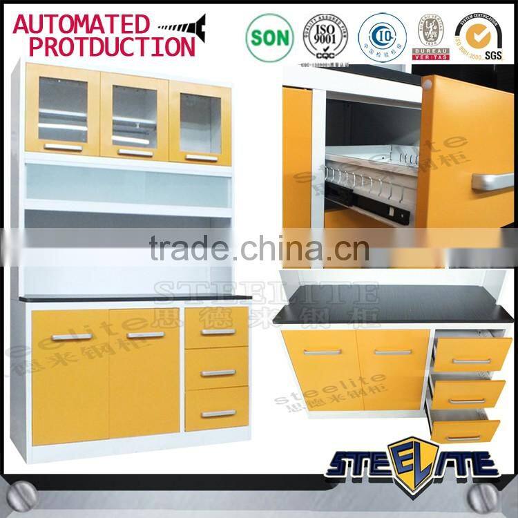 Double color cold plate steel kitchen cupboard for sale