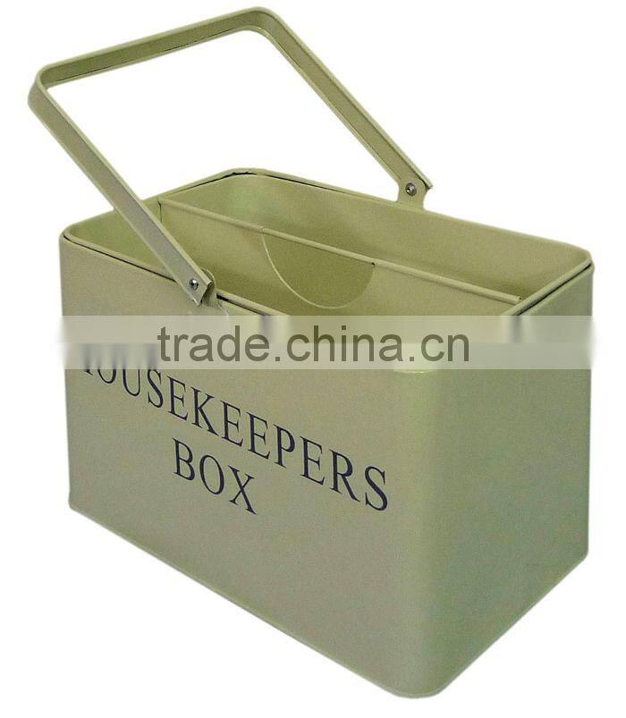 Metal storage box and housekeepers box for home use