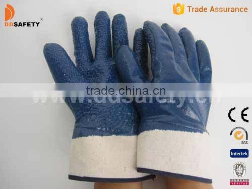 Hot Sale Blue Nitrile Dots Gloves With Safety Cuff Working Gloves From Ddsafety
