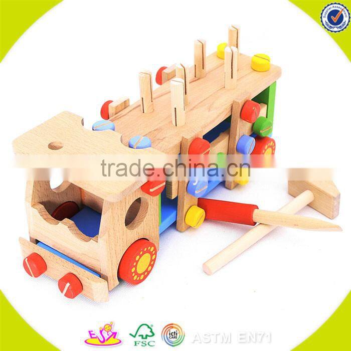 2017 wholesale kids wooden nut toy diy baby wooden nut toy combination children wooden nut toy W03C007