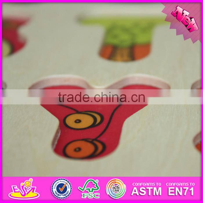 2016 New fashion kids literacy wooden brain teaser puzzles W14B070