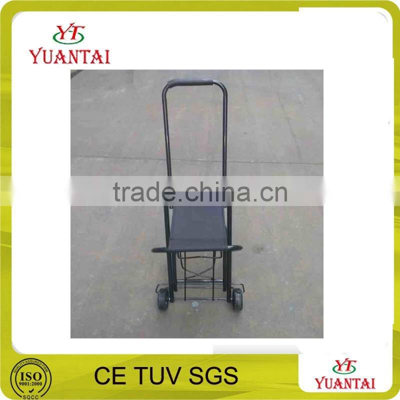 loading 30kgsteel folding hand trolley shopping cart HT502 with seat