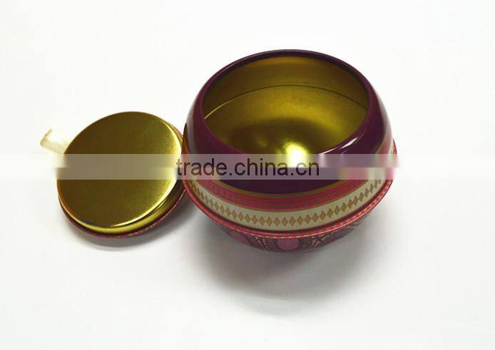 Ball shaped metal decorative tin box