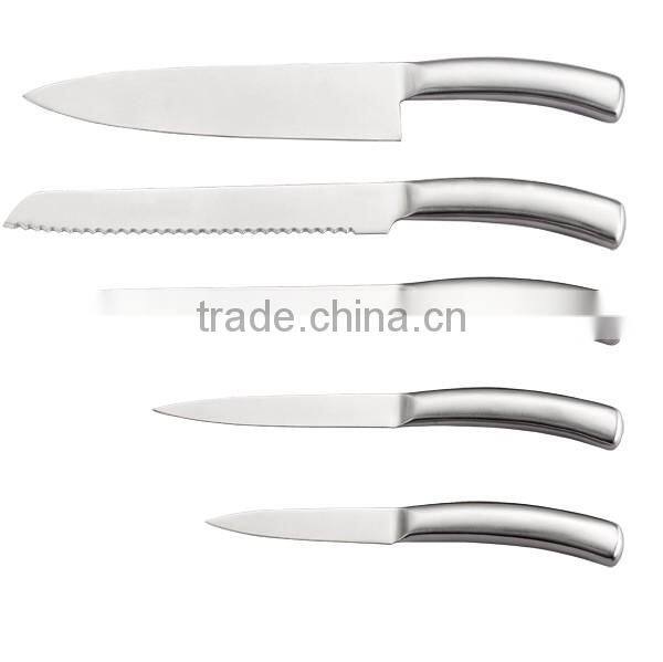 Full stainless steel kitchen knife set with Anti slip handle