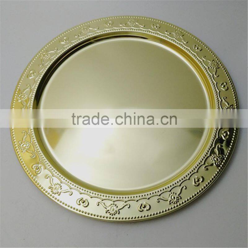 Cheap Wholesale Wedding Gold Silver Beaded Charger Plates
