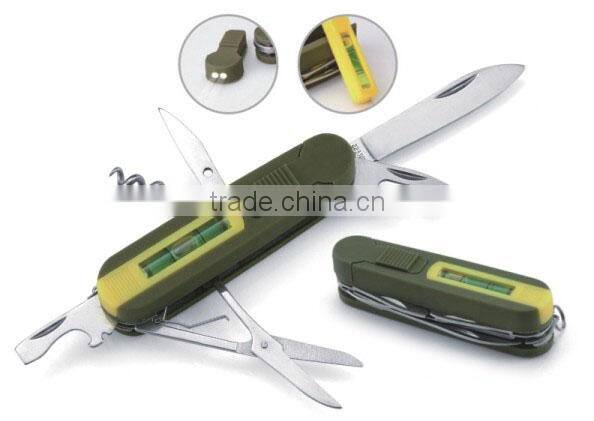 multi function knife, plastic W/ LED&Level