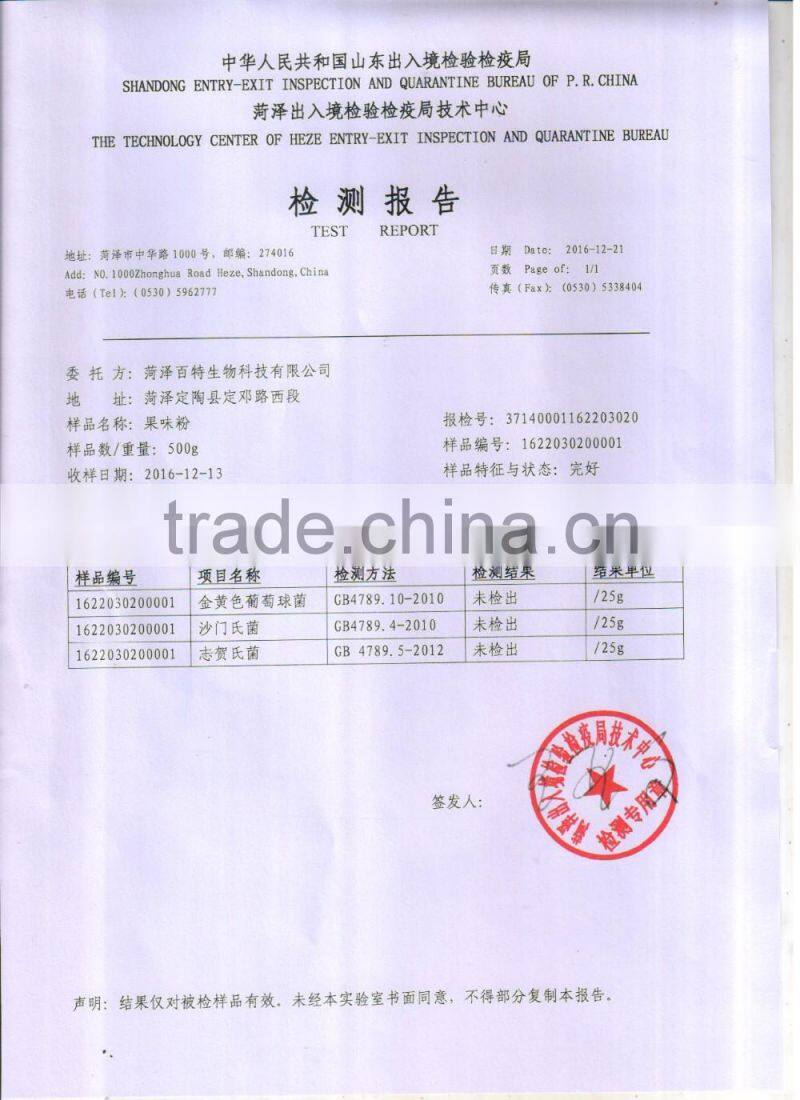 Kosher certification passed orange fruits flavoured juice powder