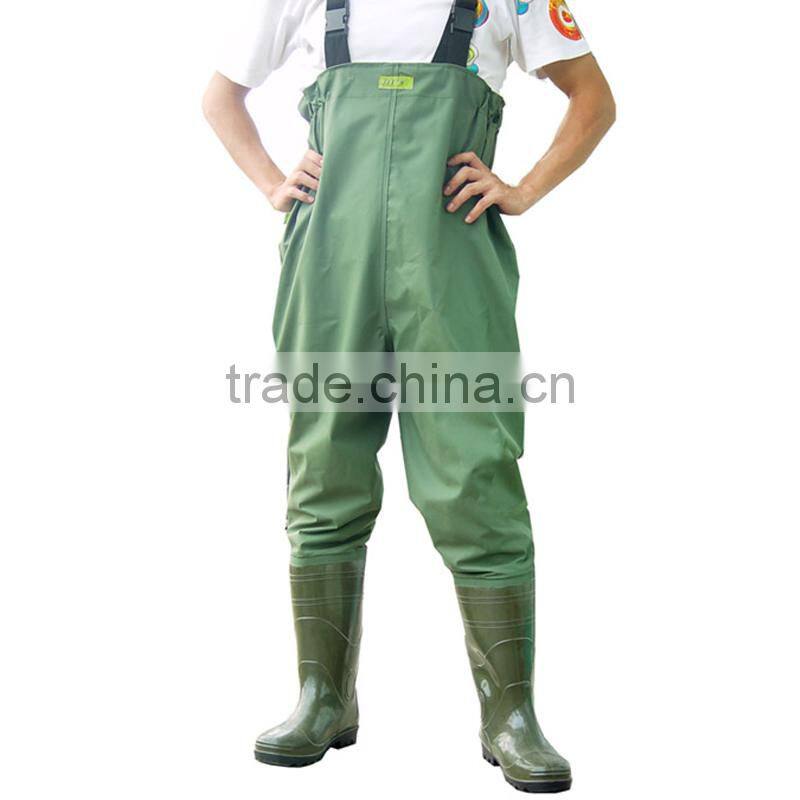 100% waterproof chest fishing PVC wader