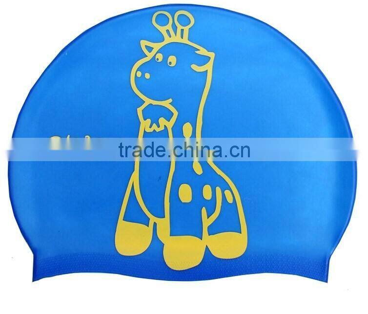 High quality waterproof printing swimming silicone hats with custom logo