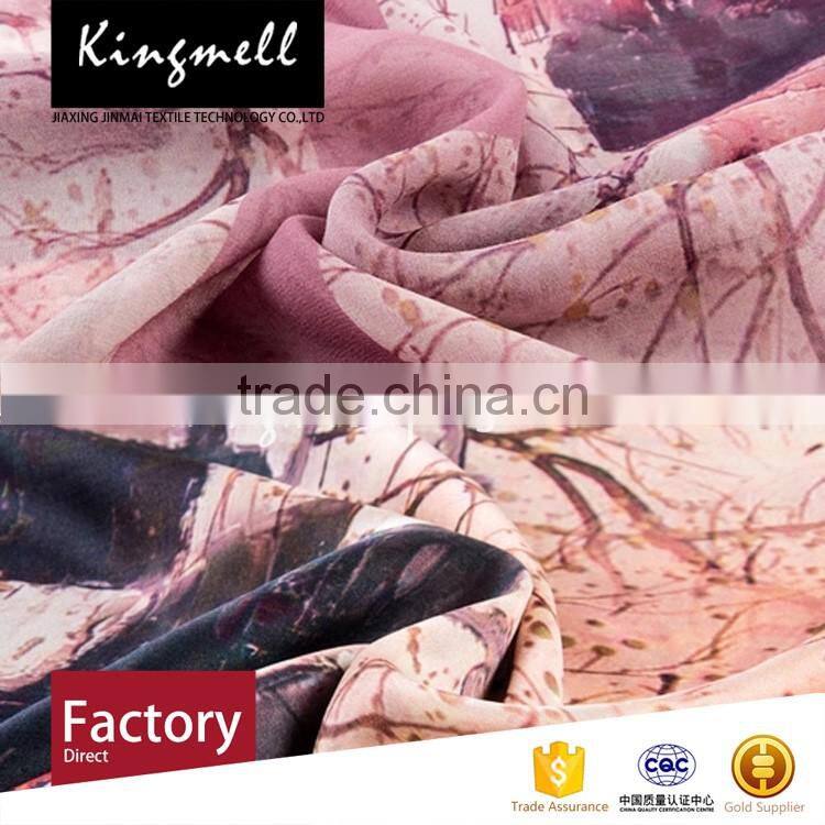 Custom fashion 100% pure silk fabric transparent silk georgette fabric