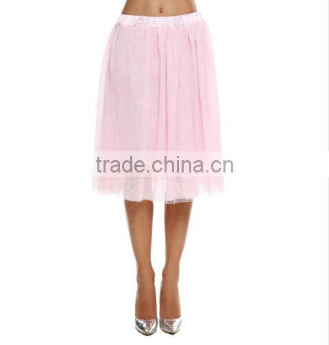 2016 New Women Princess Fairy Style 5 layers Voile Tulle Maxi Bouffant Puffy Casual Chiffon Skirt