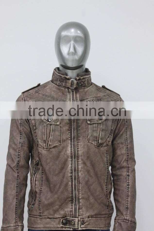 2014 Korean Style Men Slim Men's Leather Motorcycle Jacket Mens Leather Jacket