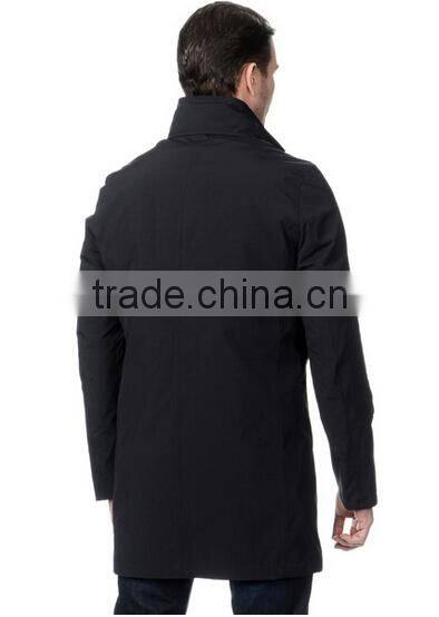 Men's Navy Hooded Raincoat With Removable Lining Jacket