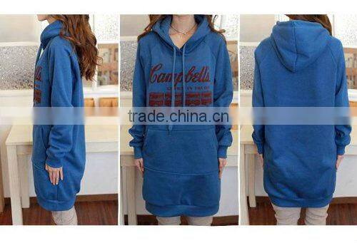 Women Casual Long Pattern Thicken Fleeces Hoodies