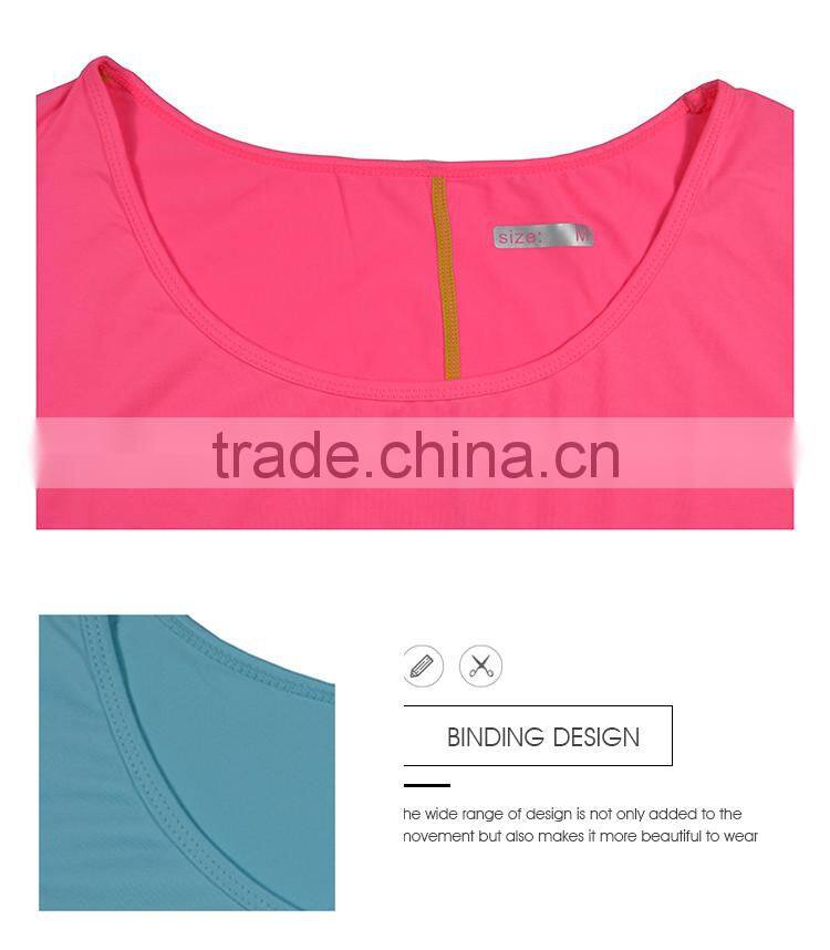 New design cool dry custom women sport t shirt fitness clothes running apparel