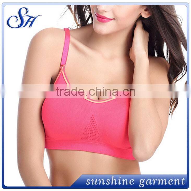Customize breathable and quick dry gym fitness wear seamless bra sports bra for women