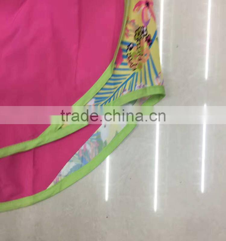 Clothing inventory women 100%polyester contrast sports shorts