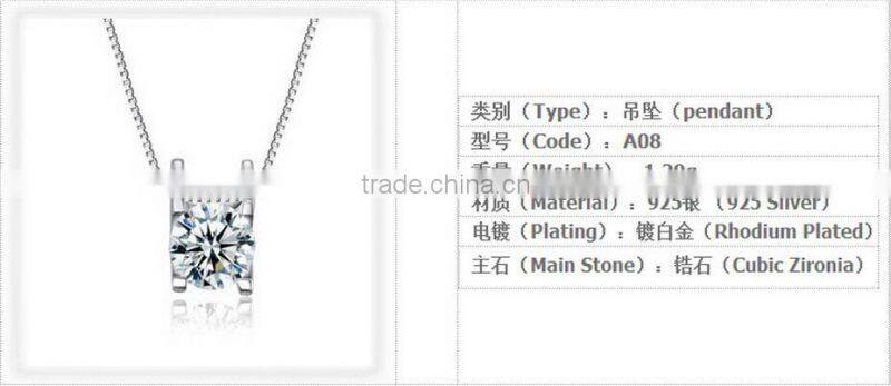 925 silver fashion a short paragraph four claws silver pendant necklace