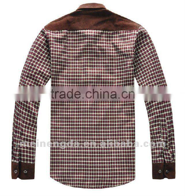 plaid two color stylish men shirt