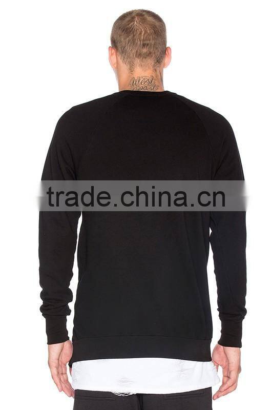 custom your own logo wholesale single side zipper crewneck sweatshirt for men