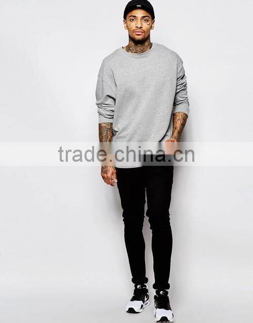 Wholesale comfortable oversized crewneck plain men sweatshirt made in China