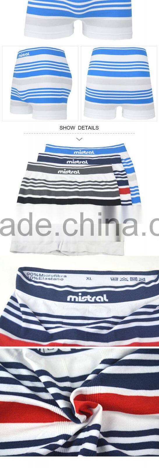 HSZ-0044 Comfort Breathable 2017 Sexy Crazy Underwear For Black Men Vintage Striped Boxer Seamless Briefs Shorts Fabric