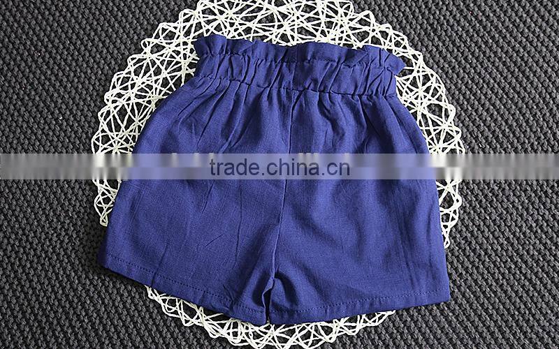 Wholesale Children Cotton and Linen Set Cute Girl Sleeveless Doll Shirt Shorts Two Piece