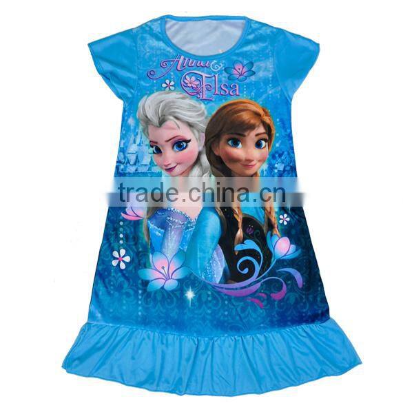 2014 New Arrival Lace Dress Flouncing Round Neck Print Dress 4 Sizes 4-7 Years SV005983#