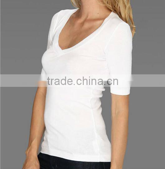 cheap bulk plain no brand white cotton t-shirt