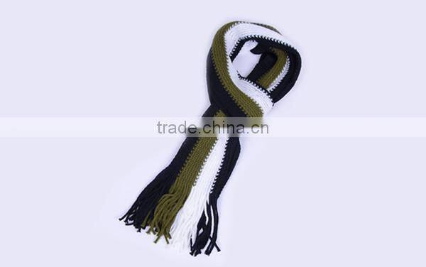Cheap simple 6color choice stripe design spandex material knit fashion men winter cheap scarf hijab