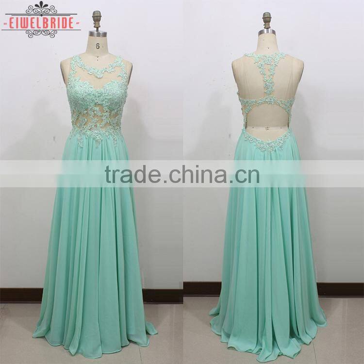 Custom Floor Length Long A line Chiffon Evening Dress