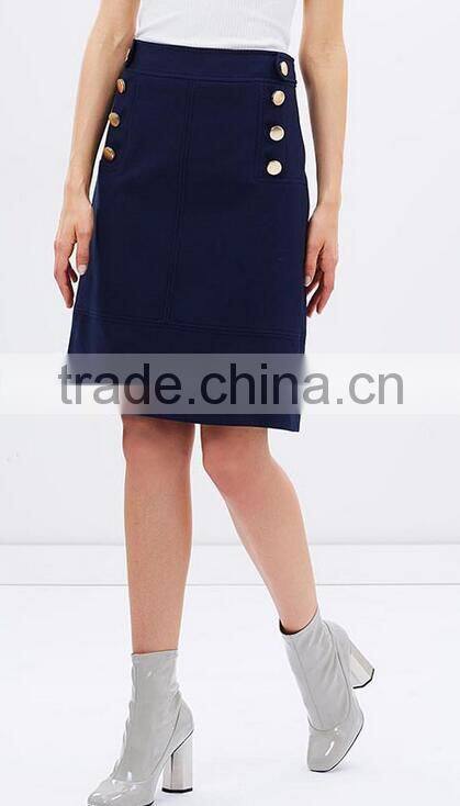 Runwaylover EY2188D Hot Sale 2017 Ladies Double-Breasted Pencil Skirt