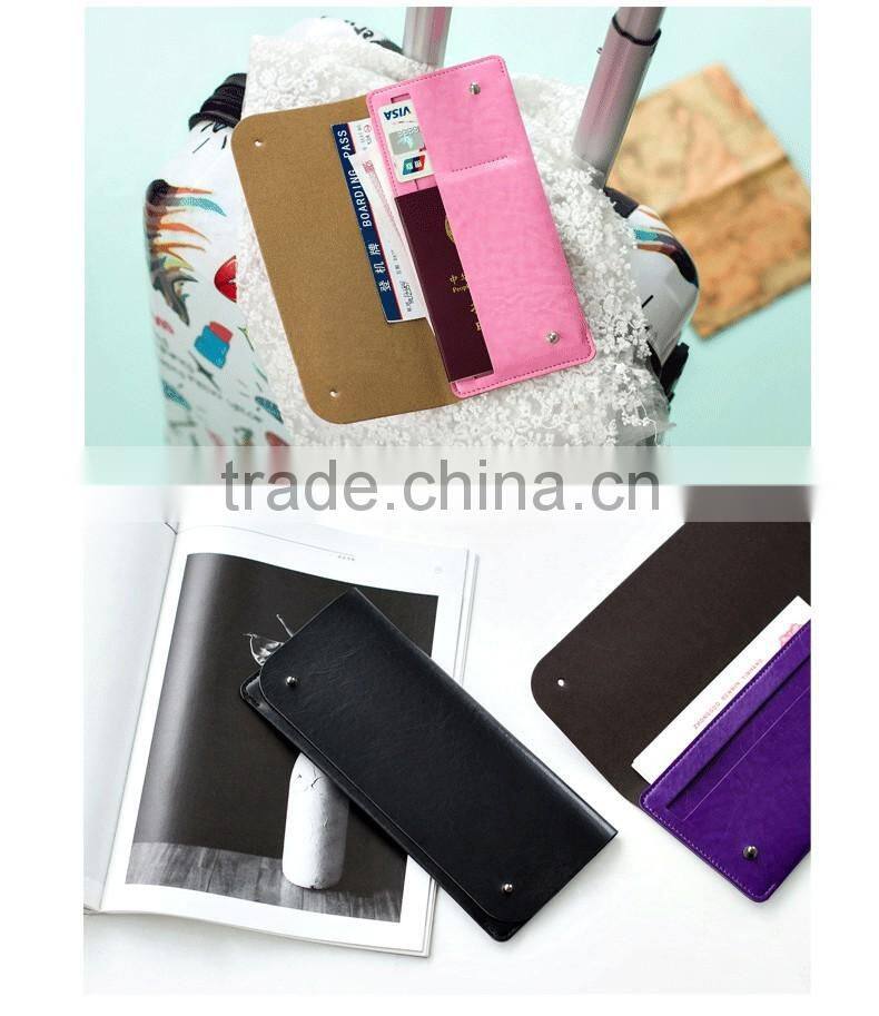 Large capacity multifunctional card bag PU leather passport storage handbag customized Logo