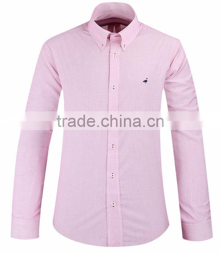 2017 small checks men's long sleeve button-down collar casual shirt