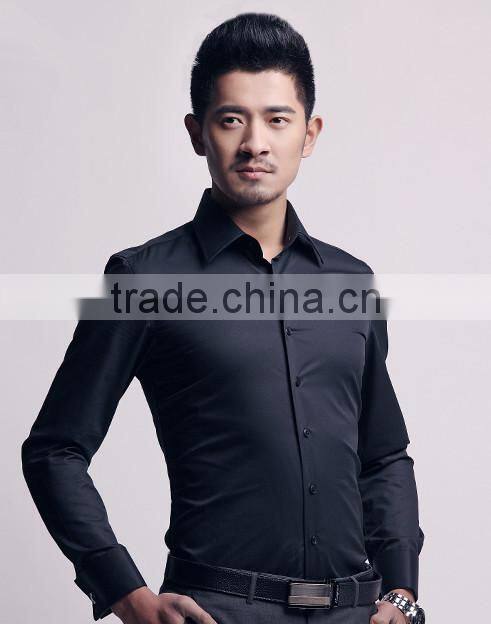 2014 Mens Slim fit Unique neckline stylish Dress long Sleeve Shirts Mens dress shirts