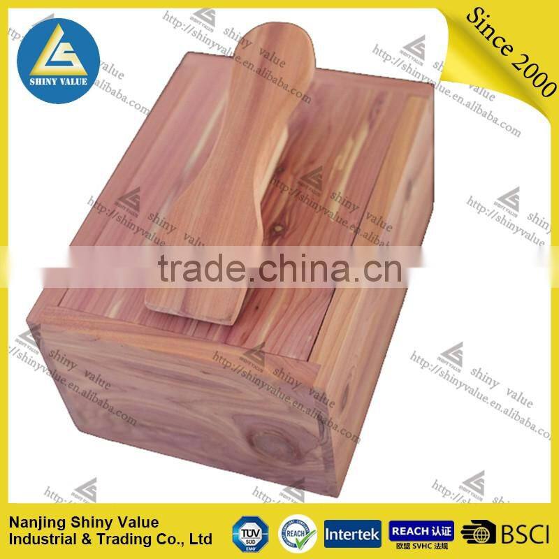 Customized solid wood box for shoe care products