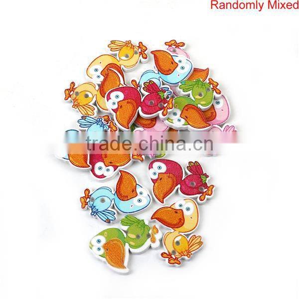 Wood Sewing Buttons Scrapbooking 2 Holes Duck At Random