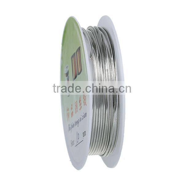 High Quality Round Silver Tone 1mm Dia. Copper Beading Wire Thread Cord