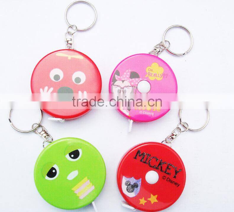 Multi-color high quality promotion measuring tape with keychain