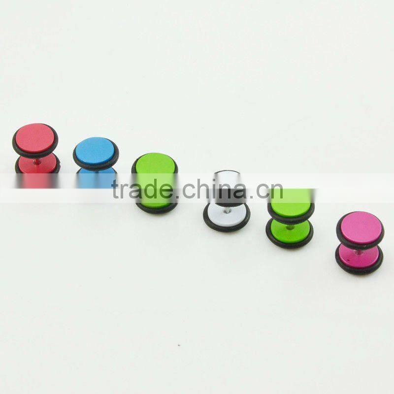 2015 new style hot selling spray paint body piercing jewelry,316l stainless steel fake plugs,fashion fake ear gauges