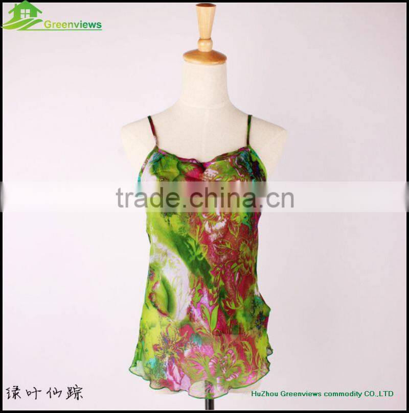 Lady Silk Women Sleeveless Lace Out Vest Casual Party Slim Peplum sleeveless Tank Tops GVGX0004