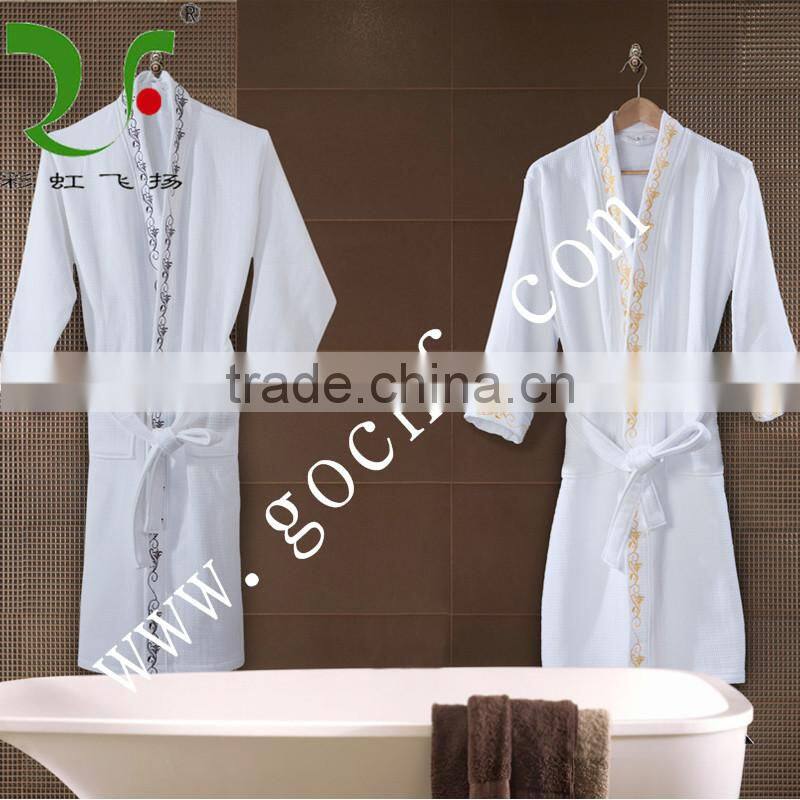 100% cotton women waffle spa robe