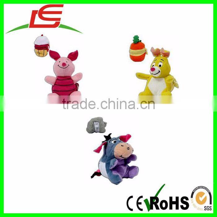 wholesale Eeyore Donkey Rabbit Piglet Winnie bear reversible plush toys