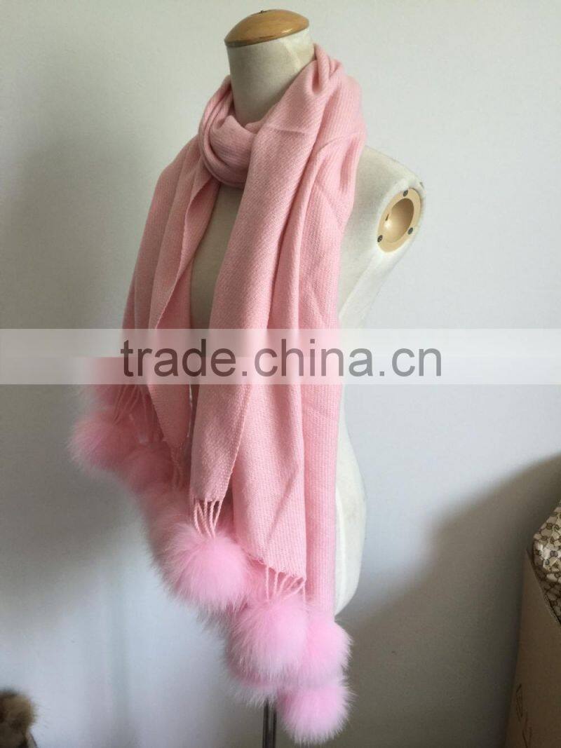 Baby Pink cardigan wholesale pom pom tassel fur poncho fur cape 180cm*70cm