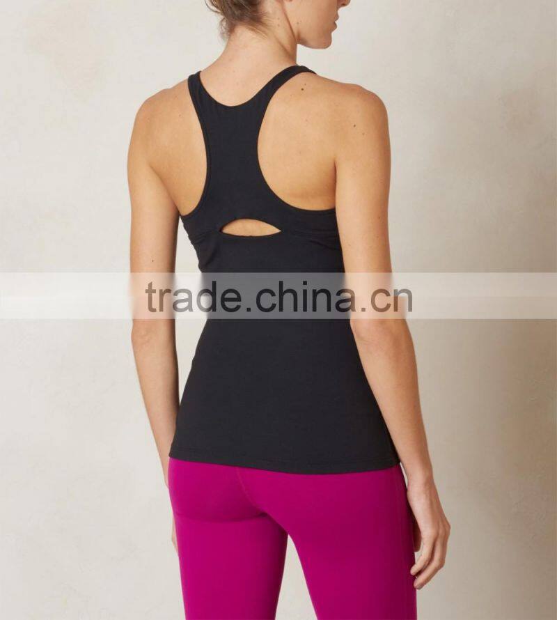 fitness apparels black plain tight fashion running shirts ladies gym vest
