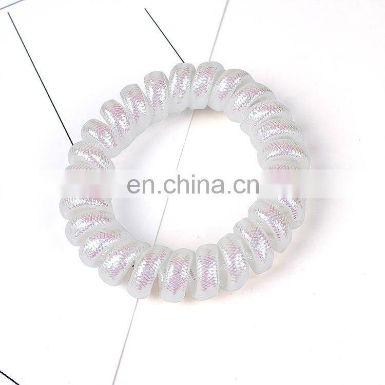 customize shiny telephone wire hair elastic bands bracelets