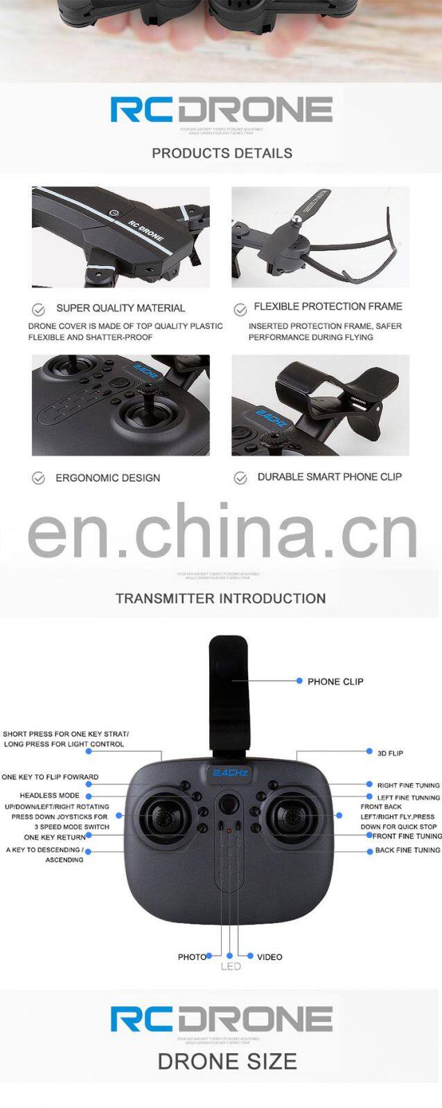 2017 Newest Wifi FPV Gravity sensor Rc Drone Foldable Quadcopter with HD Camera