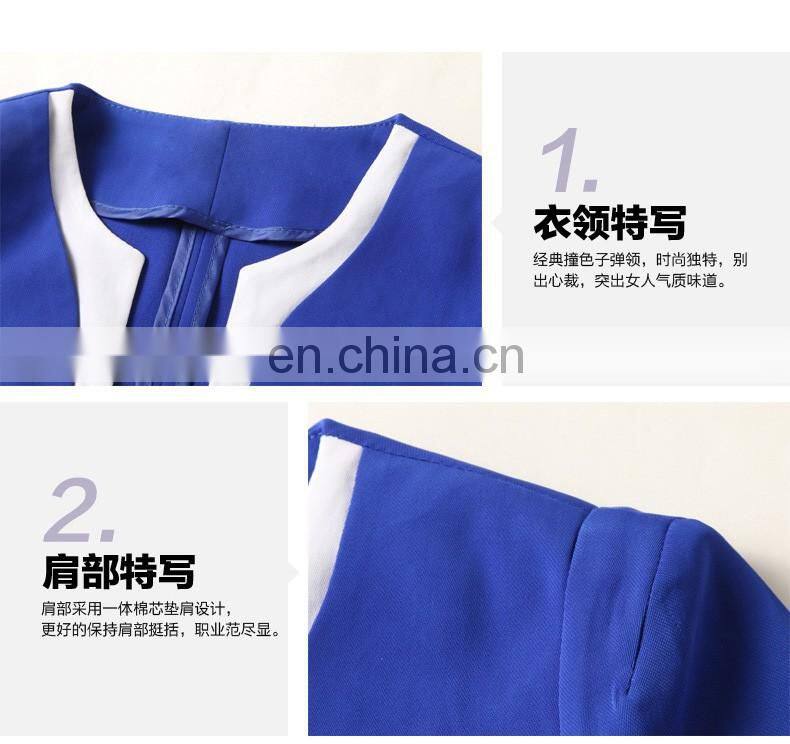 Brand Quality Slim Fit Splice Single Button Multicolor Ladies Girls Wear Suit Office Uniform Professional Manufacturer